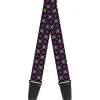 Guitar Strap - Argyle Black Gray Purple