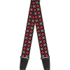 Guitar Strap - Argyle Black Gray Red