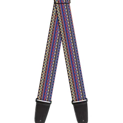 Guitar Strap - Aztec 15 Blues Yellow Orange Gray