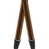 Guitar Strap - Aztec5 Reds Blues Greens Yellows