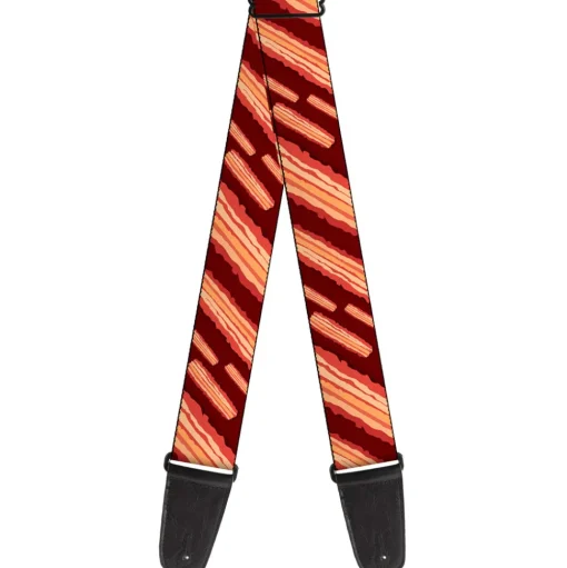 Guitar Strap - Bacon Slices Maroon