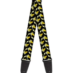 Guitar Strap - Banana Peeled w Sunglasses Black Yellow