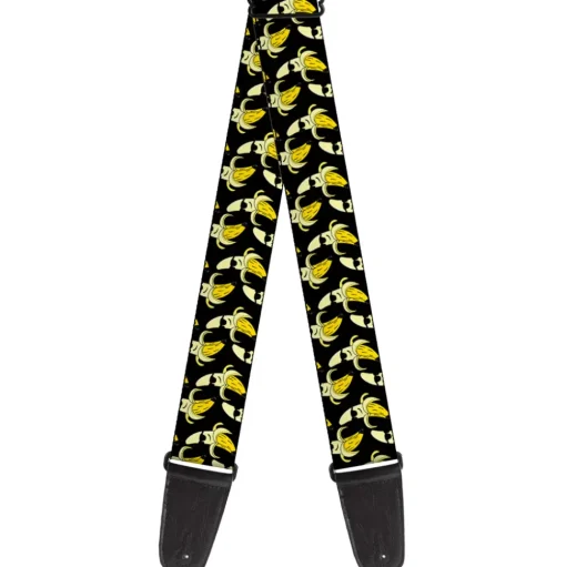 Guitar Strap - Banana Peeled w Sunglasses Black Yellow