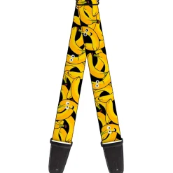 Guitar Strap - Bananas Stacked Cartoon Black Yellows