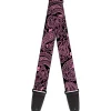 Guitar Strap - Bandana Skulls Black Pink