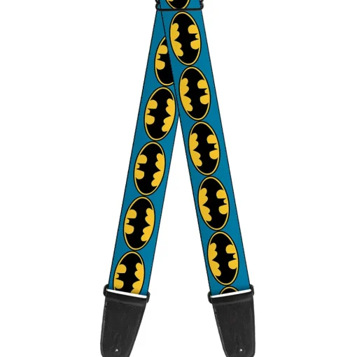 Guitar Strap - Bat Signal-3 Blue Black Yellow