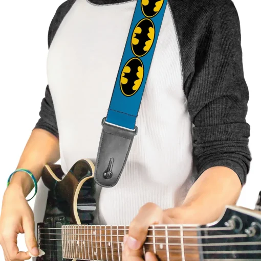 Guitar Strap - Bat Signal-3 Blue Black Yellow