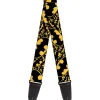 Guitar Strap - Bat Signals Stacked w/CLOSE-UP Yellow/Black