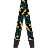 Guitar Strap - Bat Signals Stacked w C U Blue Black Yellow