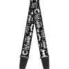 Guitar Strap - Batman Gotham City Graffiti Collage Black/White