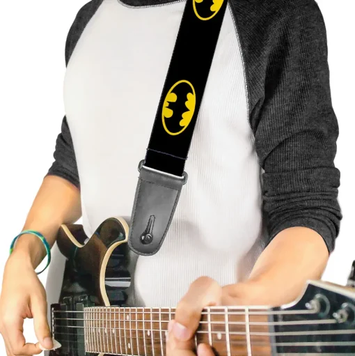 Guitar Strap - Batman Shield Black Yellow