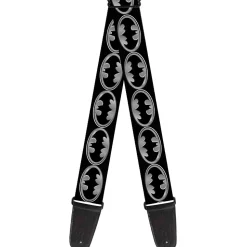Guitar Strap - Batman Shield Black Silver