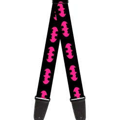 Guitar Strap - Batman Signal Black/Fuchsia
