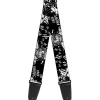 Guitar Strap - Batman THE DARK KNIGHT and Joker Smiling Sketch Close-Ups Black/White