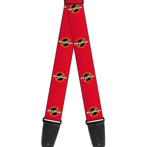 Guitar Strap - BAZINGA! Logo Burgundy