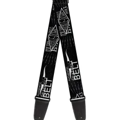 Guitar Strap - BD AUTHENTIC SEATBELT BELT NY-LA Black White