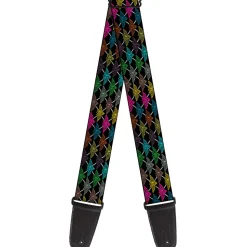 Guitar Strap - BD Monogram Black Multi Neon