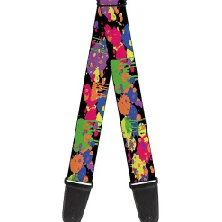 Guitar Strap - BD Paint Splatter Black Neon