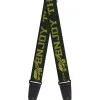 Guitar Strap - BD Winged Skull ENJOY THE RIDE Olive Lime Green