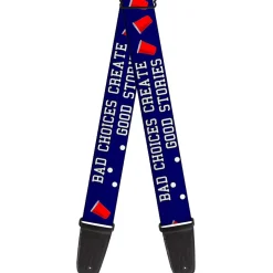 Guitar Strap - Beer Pong BAD CHOICES CREATE GOOD STORIES Blue/White/Red