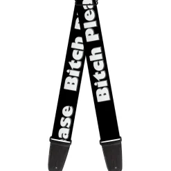 Guitar Strap - BITCH PLEASE Black/White