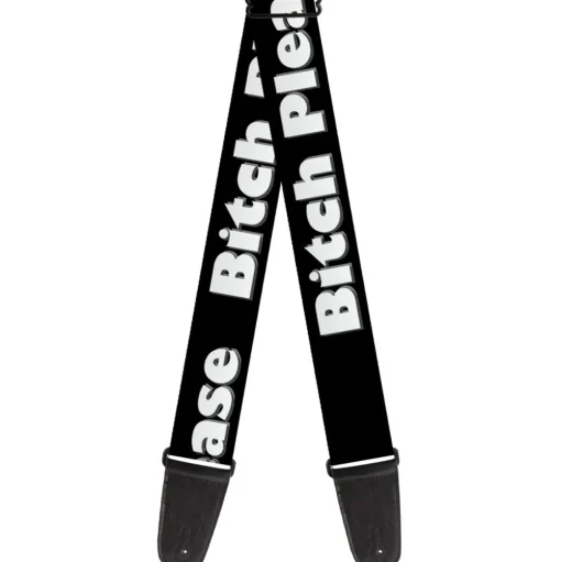 Guitar Strap - BITCH PLEASE Black/White