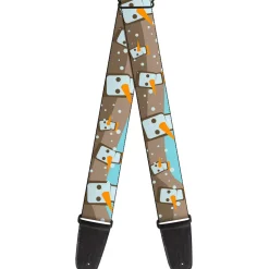 Guitar Strap - Block Penguins Tan