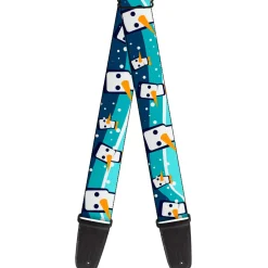 Guitar Strap - Block Penguins Navy
