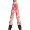 Guitar Strap - Block Penguins Mauve