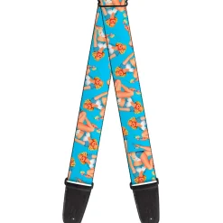 Guitar Strap - Blonde Pin Up Girl Bright Blue