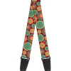 Guitar Strap - Boho Mandala Burgundy Yellow Turquoise Orange