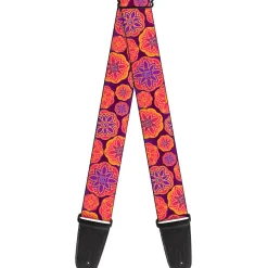Guitar Strap - Boho Mandala Purples Oranges Pinks