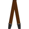 Guitar Strap - Bone & Paw Monogram Brown Orange