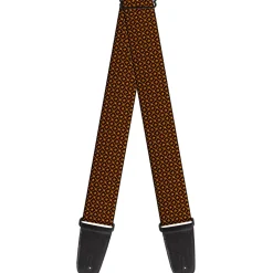 Guitar Strap - Bone & Paw Monogram Brown Orange