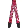Guitar Strap - Born to Blossom CLOSE-UP White
