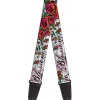 Guitar Strap - Born to Blossom White