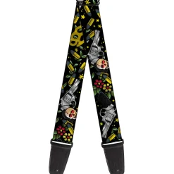 Guitar Strap - Born to Raise Hell CLOSE-UP Black