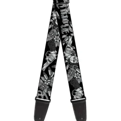 Guitar Strap - Born to Raise Hell Black White