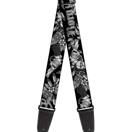 Guitar Strap - Born to Raise Hell Black White