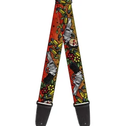 Guitar Strap - Born to Raise Hell CLOSE-UP Red