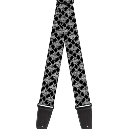 Guitar Strap - Boudoir Wallpaper Black White