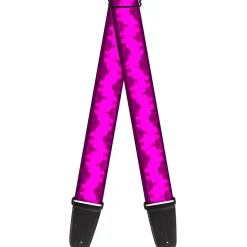 Guitar Strap - Boudoir Wallpaper Fuchsia Black
