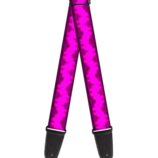 Guitar Strap - Boudoir Wallpaper Fuchsia Black