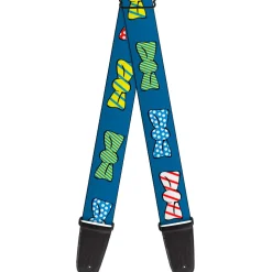 Guitar Strap - Bowties Blue Multi Color