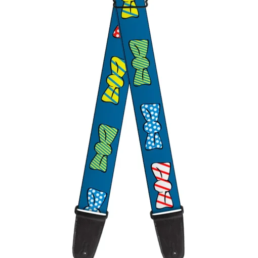 Guitar Strap - Bowties Blue Multi Color