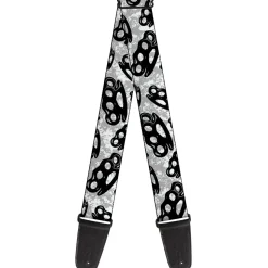Guitar Strap - Brass Knuckles White/Gray/Black