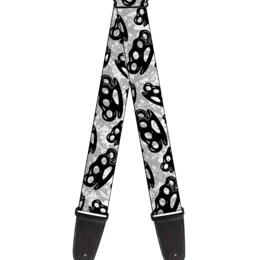 Guitar Strap - Brass Knuckles White/Gray/Black