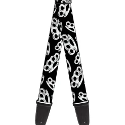 Guitar Strap - Brass Knuckles Black/White