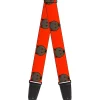 Guitar Strap - Brown Bear Repeat Orange
