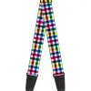Guitar Strap - Buffalo Plaid White Multi Color